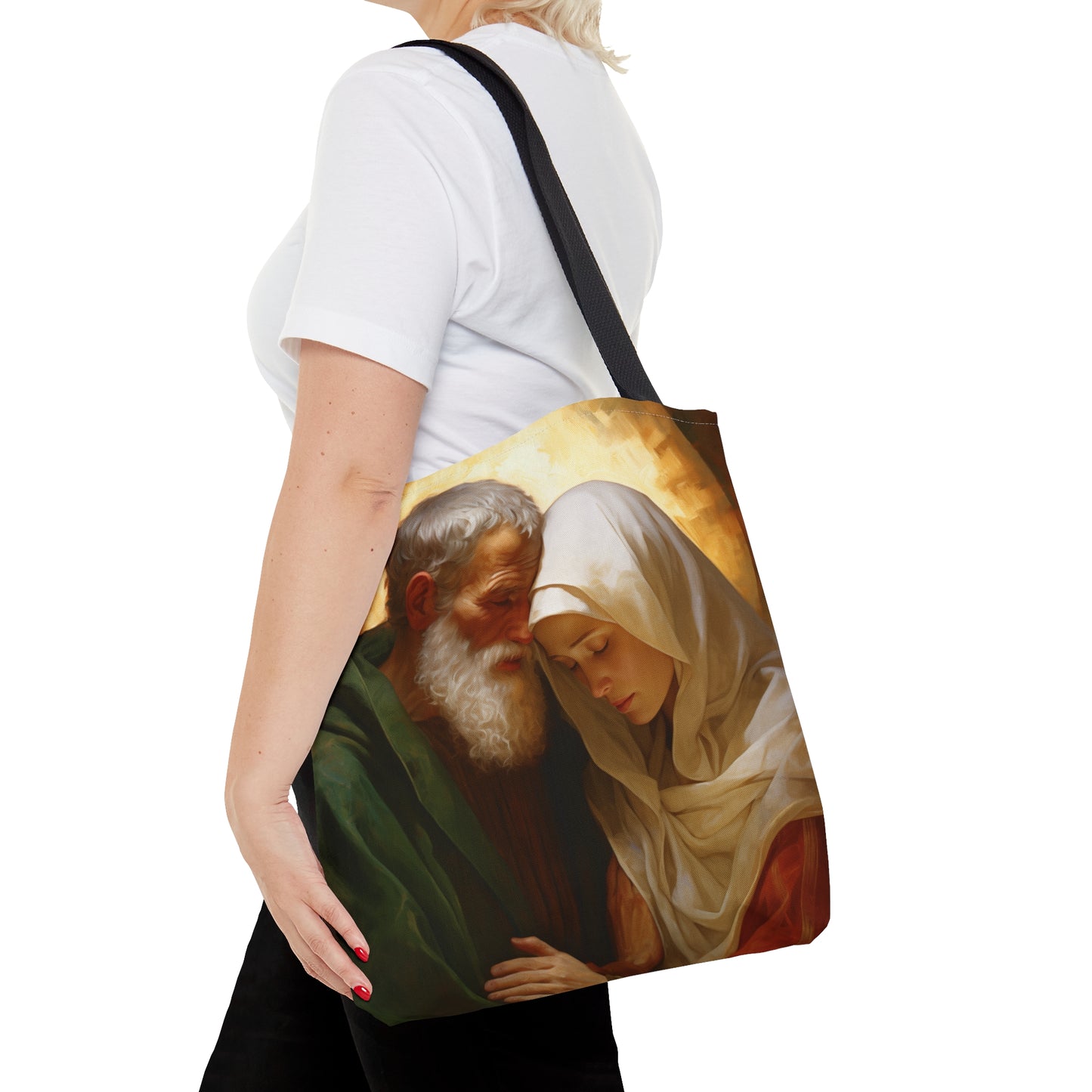 Saints Zecheriah and Elizabeth Tote Bag - Large Medium Small Faith Art Bag - Catholic Faith Art purse - Double Sided