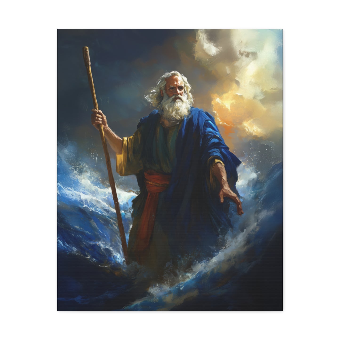 Moses Before the Trembling Sea - Gallery Wrapped Canvas - Print - Religious Art for your Home - Catholic Art