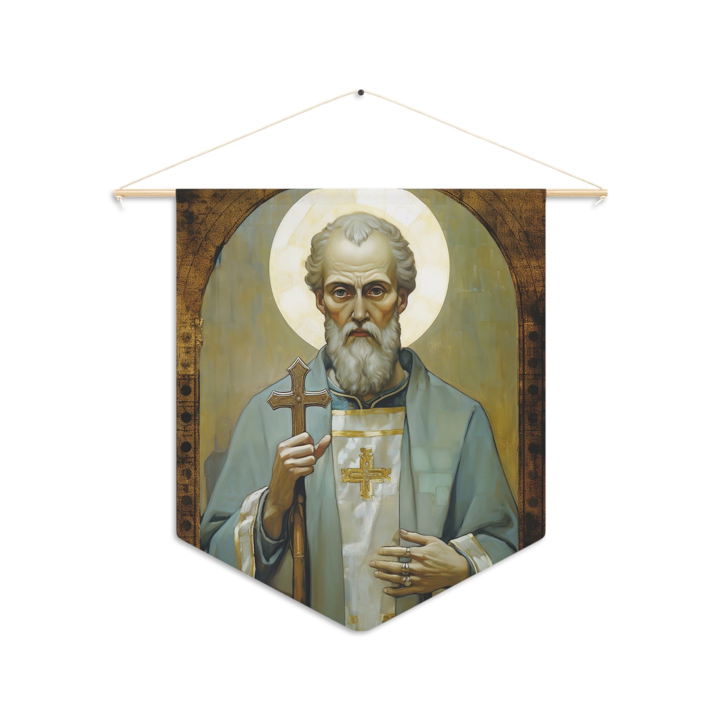 Saint Peter Chrysologus Wall Banner / Wall Hanging - Prayer room art - Catholic Home Art - Large Print - 18" x 21"