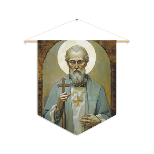 Saint Peter Chrysologus Wall Banner / Wall Hanging - Prayer room art - Catholic Home Art - Large Print - 18" x 21"