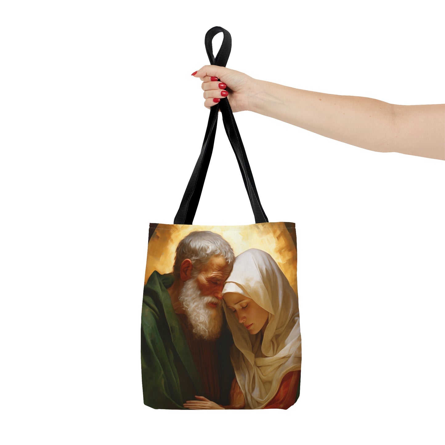Saints Zecheriah and Elizabeth Tote Bag - Large Medium Small Faith Art Bag - Catholic Faith Art purse - Double Sided