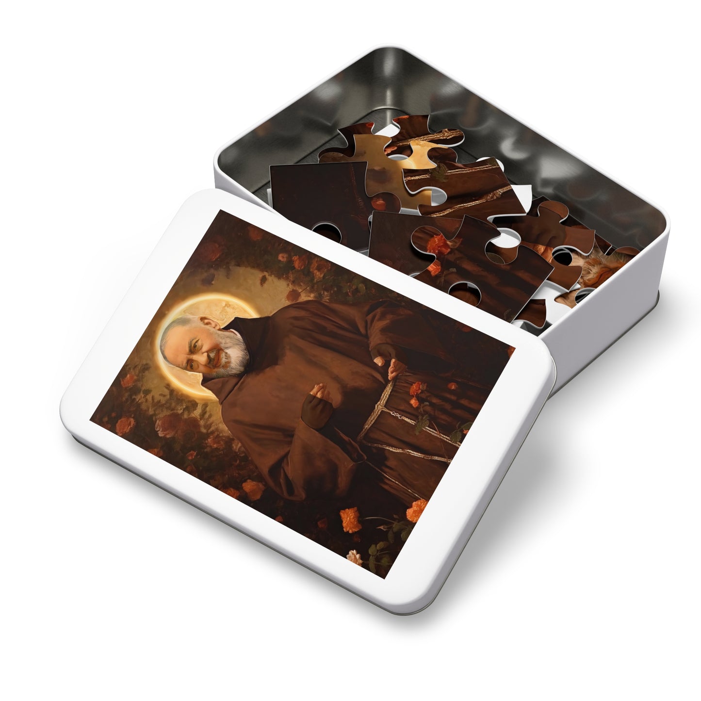 Saint Padre Pio - Puzzle and Keepsake Tin - Religious Jigsaw Puzzle (30, 110, 252, 500,1000-Piece) - Religious Puzzle