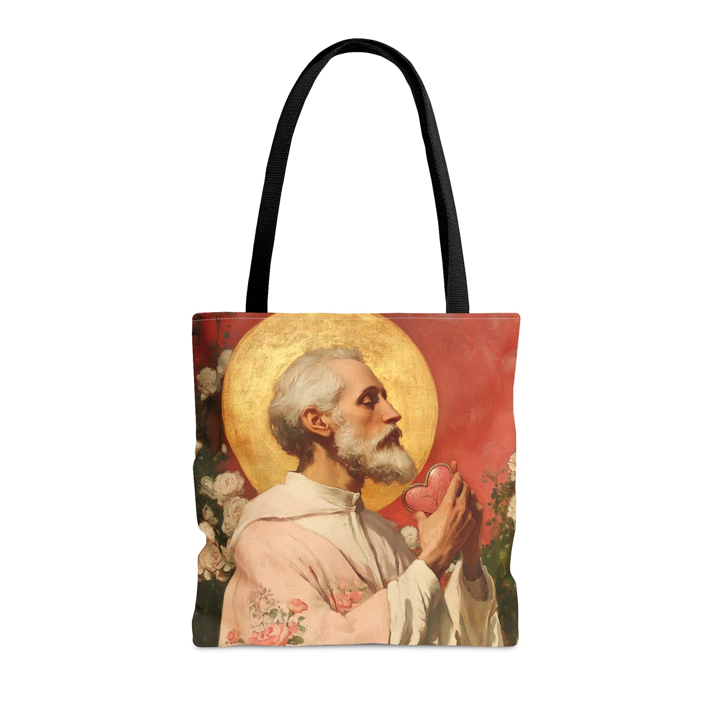 Saint Valentine - Tote Bag - Large Medium Small Faith Art Bag - Bible Study Faith Purse - Double Sided Prayer Tote
