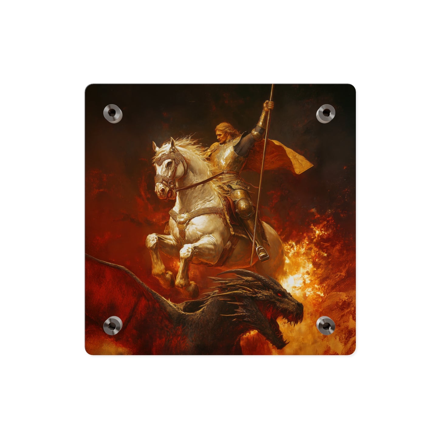 Saint George Wall Art Panel - Ready to Hang Acrylic Print - Catholic Saint Art - Patron Saint Print - No Frame needed
