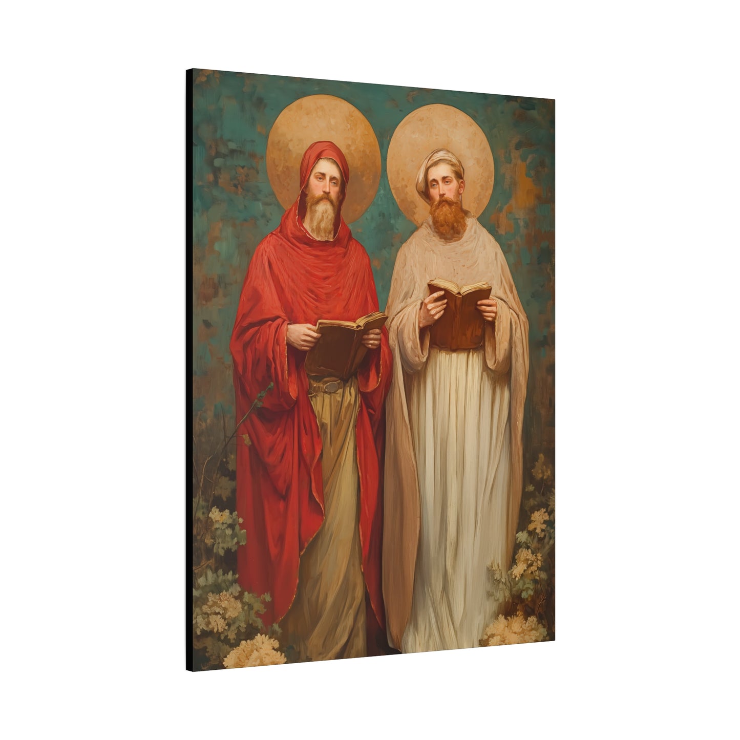 Saints Cosmas and Damian - Multiple Sizes - Catholic Home art - Museum Wrapped Canvas - Sanctified Souls Print - Catholic Martyr Art