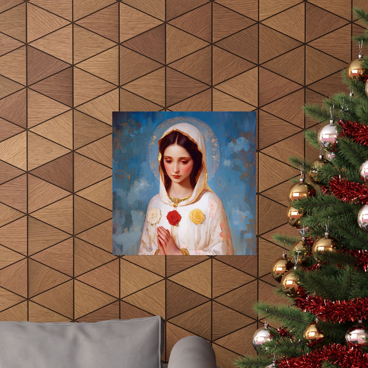 Rosa Mystica - Mystical Rose - Mother Mary - Marian Art - Sanctified Souls Print - Multiple Sizes - Premium Vertical Posters