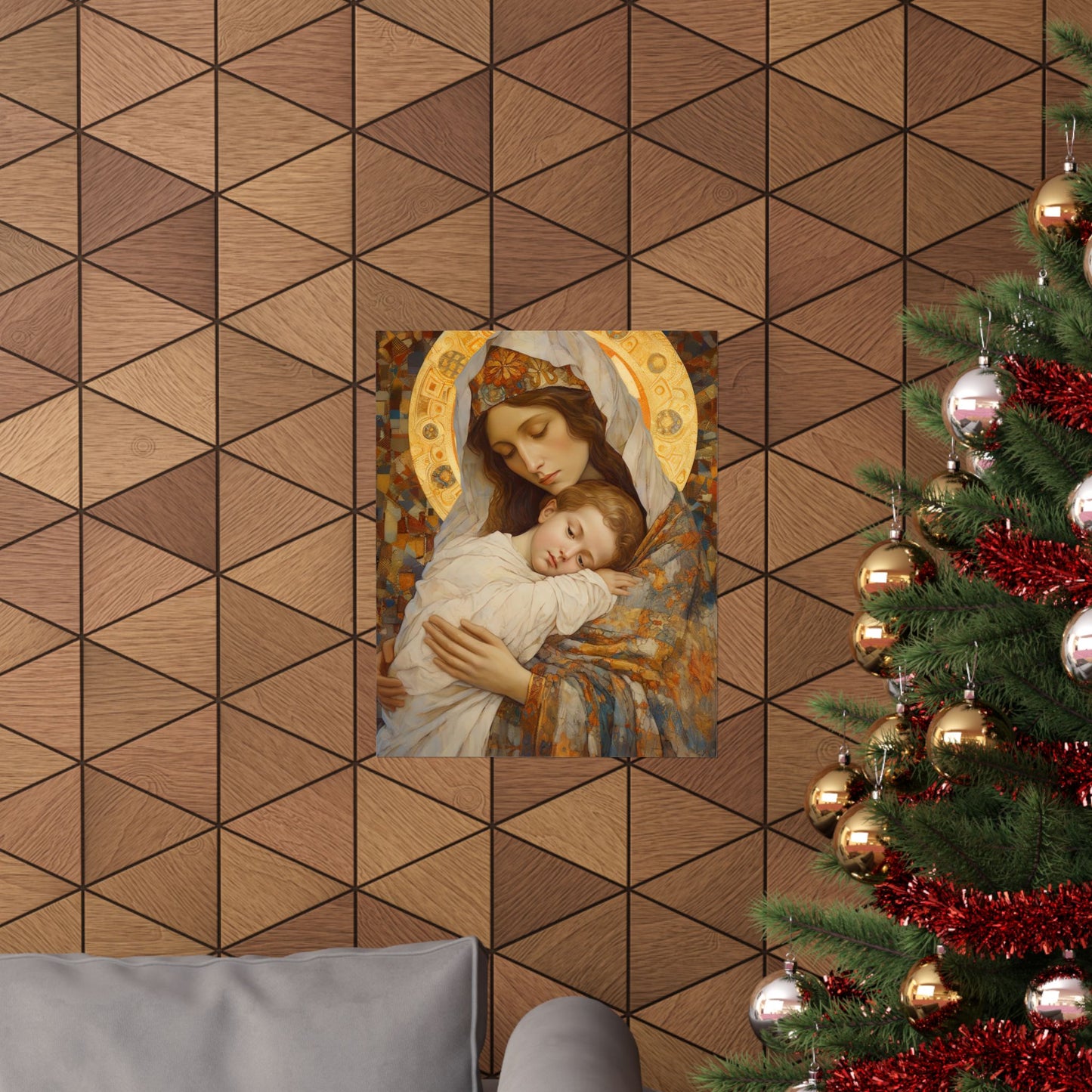 Cradle of Grace - Madonna and the Christ Child - Print - Sanctified Souls Print - Multiple Sizes - Premium Matte Vertical Posters