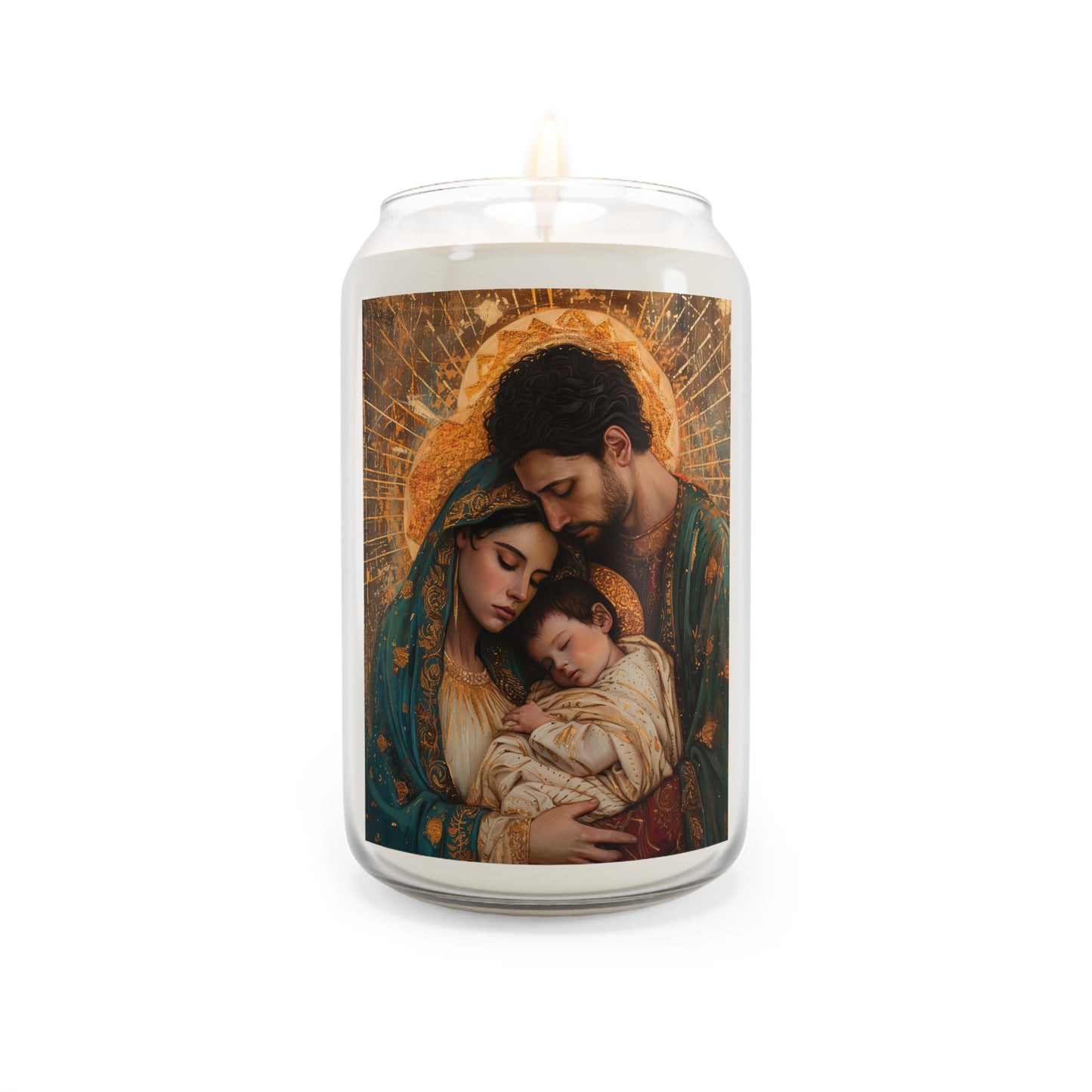 Divine Harmony - The Holy Family Candle  - Scented Prayer Candle, 13.75oz - Religious Prayer Candle - Catholic Art - Jesus, Mary, Joseph