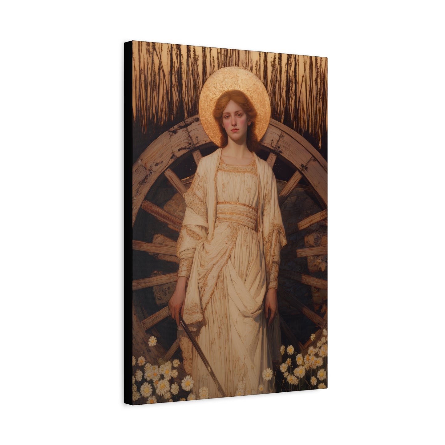 Saint Catherine of Alexandria -  Museum Wrapped Canvas - Sanctified Souls Print - Religious Art for your Home - Catholic Patron Saint Art