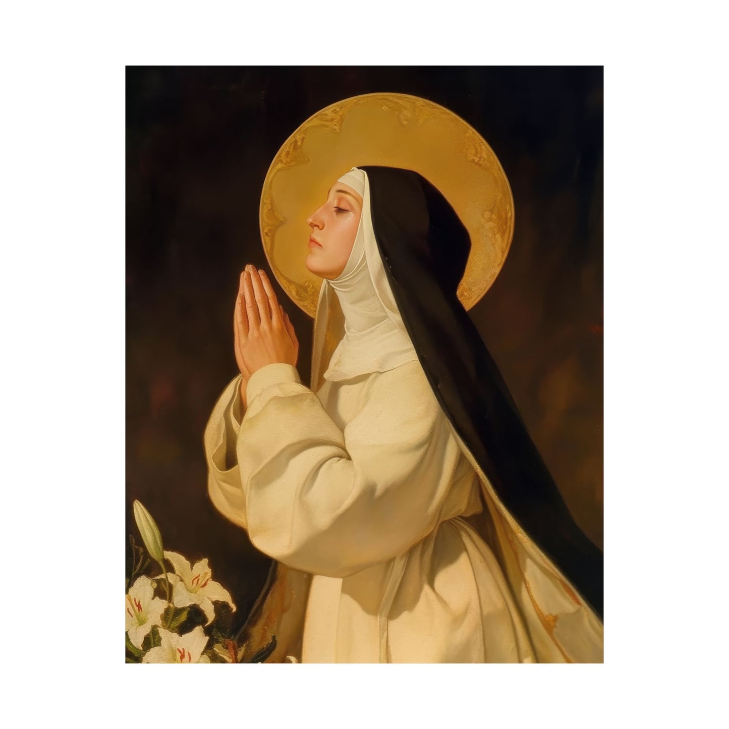 Saint Lutgardis Poster Print - Sanctified Souls Print - Multiple Sizes - Premium Posters - Catholic Art for your home