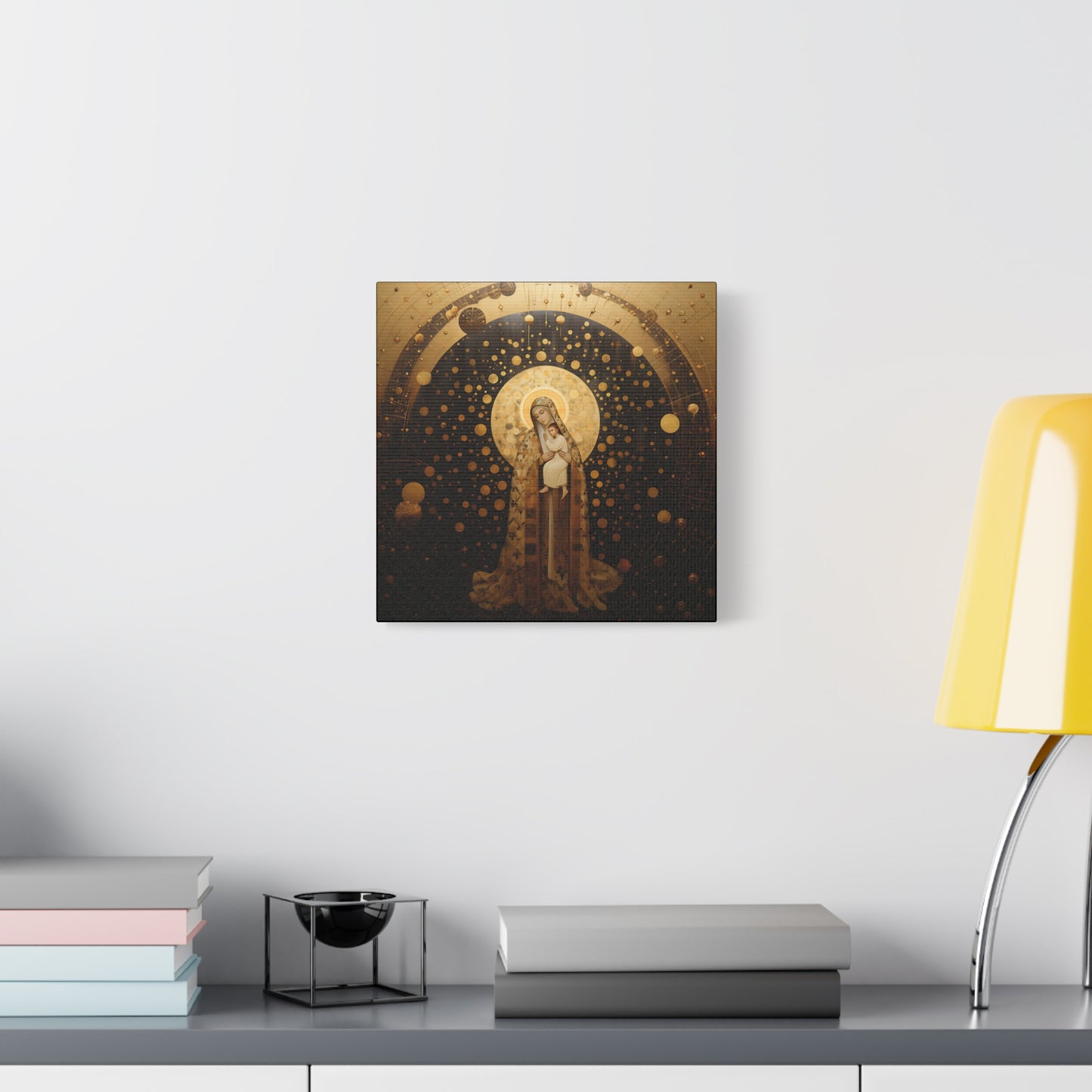 The Golden Mary - Mary the Blessed Virgin - Gallery Wrapped Canvas - Sanctified Souls Print - Religious Art for your Home - Pop Art