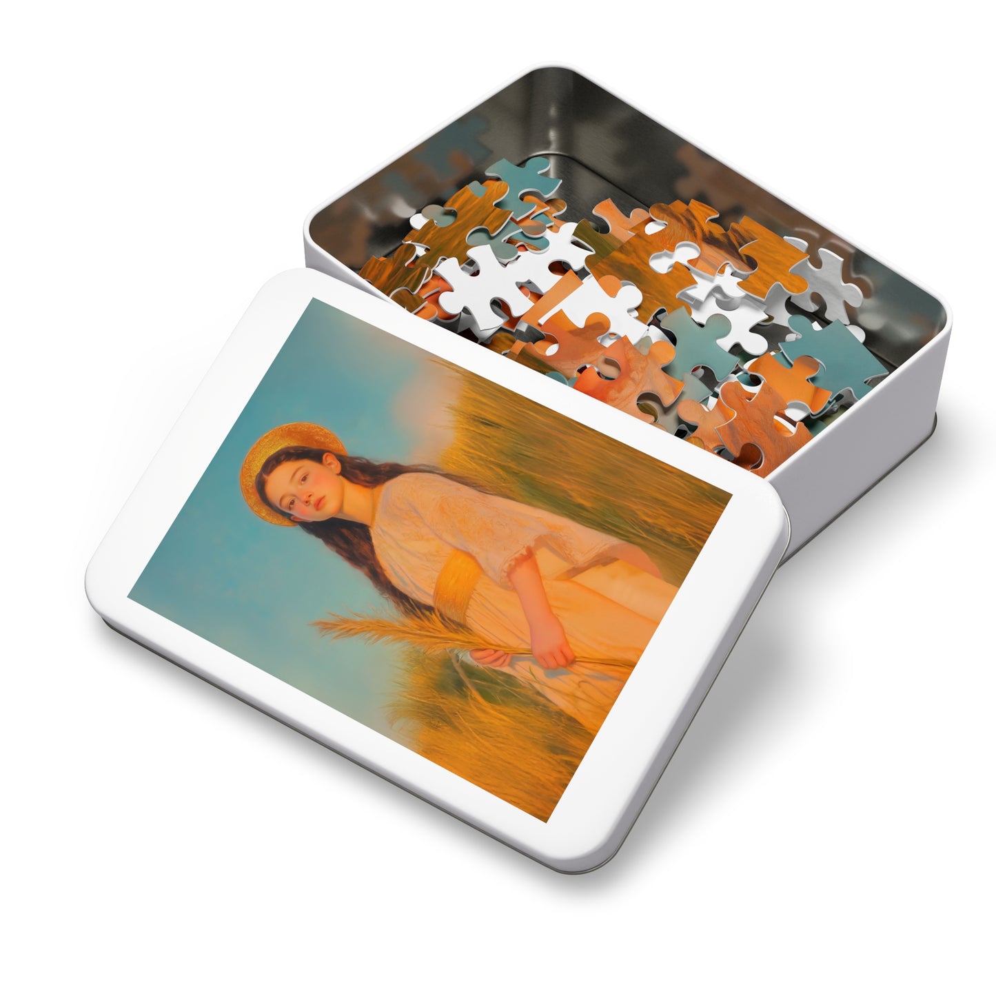 Saint Faith - Puzzle and Tin - Religious Jigsaw Puzzle (30, 110, 252, 500,1000) - Gift Catholic Families - Martyr of the Church
