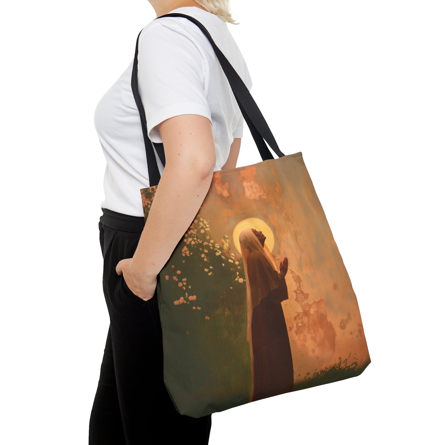 Saint Monica - Tote Bag - Large Medium Small Faith Art Bag - Bible Study Faith Purse - Double Sided
