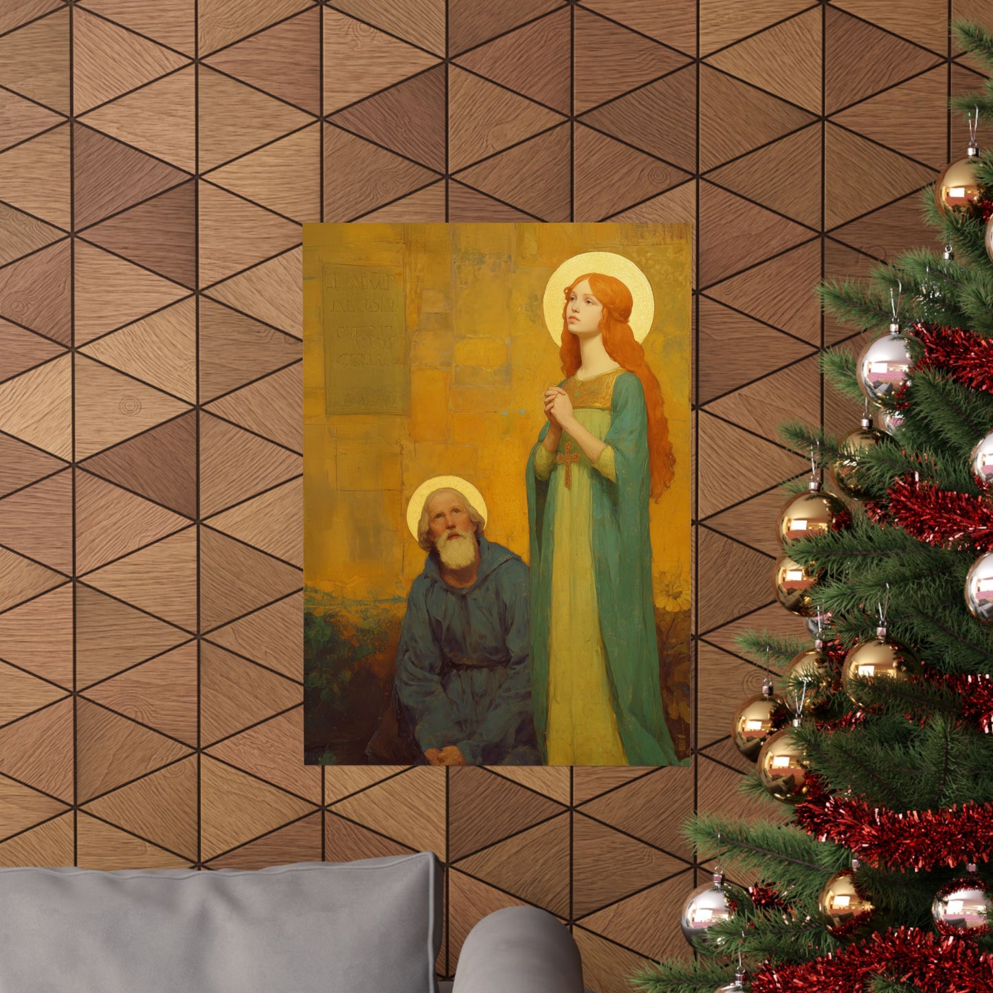 Saints Justina and Cyprian -  Catholic Art - Multiple Sizes - Premium Posters - Catholic Art - Christian Home - Catholic Saint Art