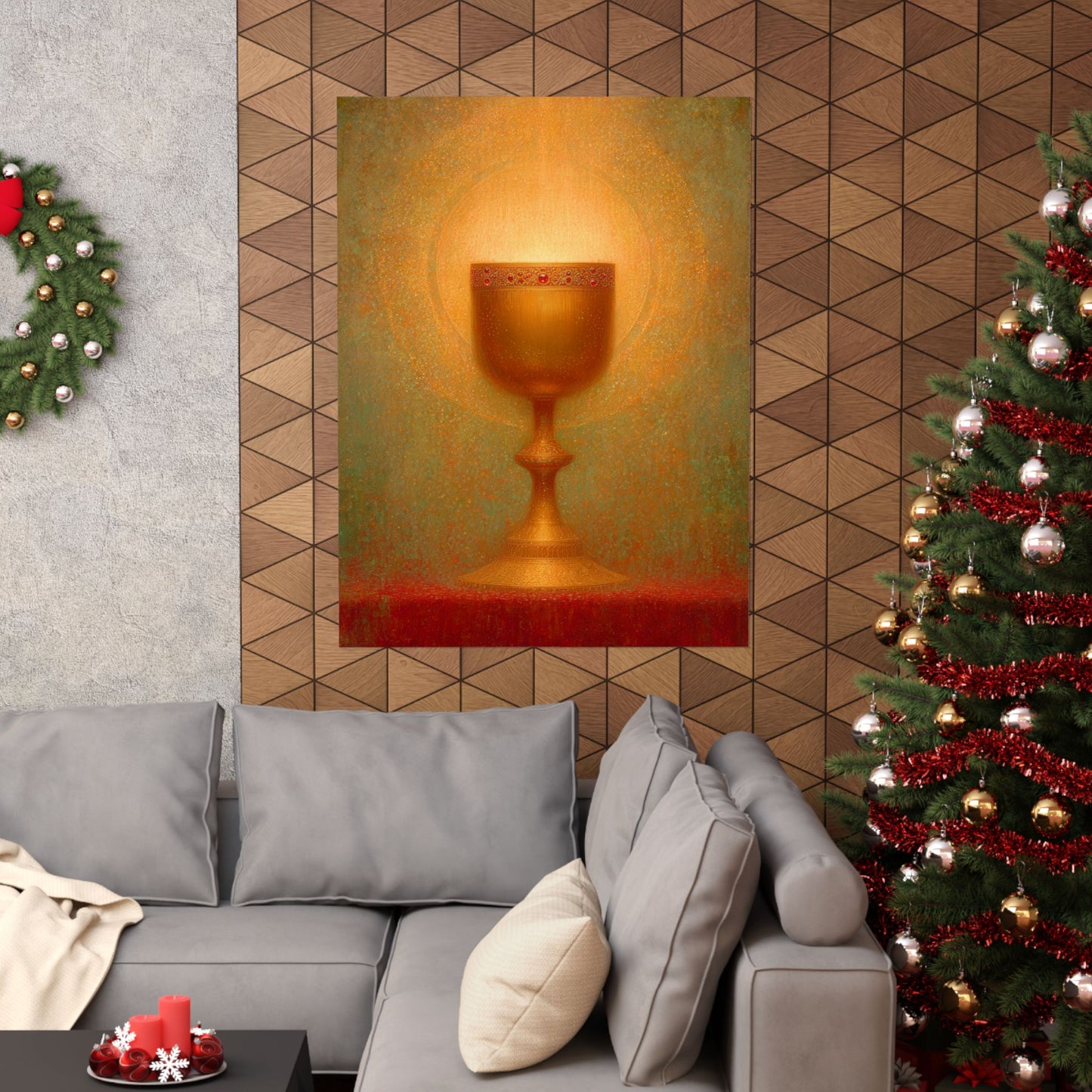 Chalice of the Lamb, Light of the World - The Holy Grail - Sanctified Souls Print - Multiple Sizes - Premium Matte Vertical Posters