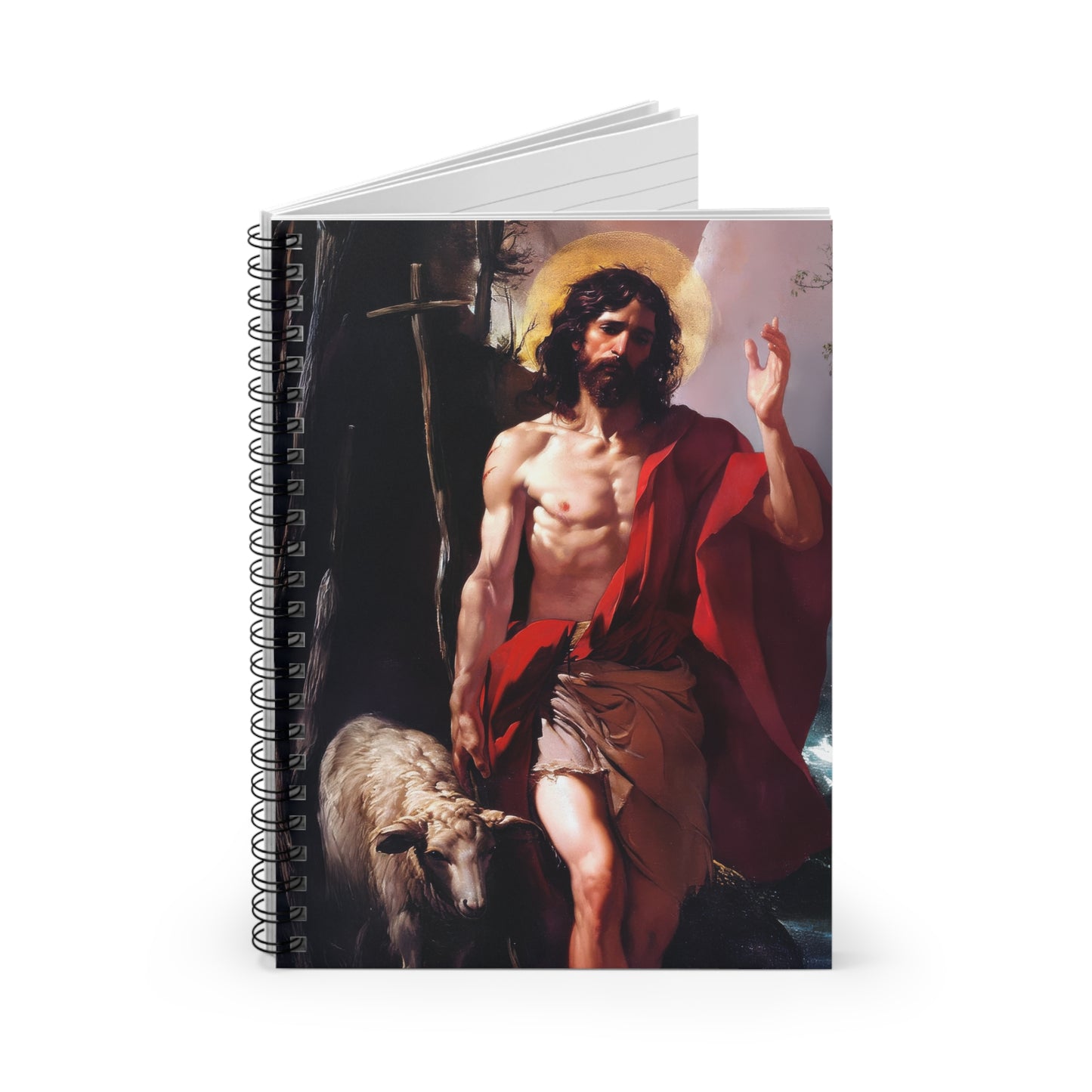 Saint John the Baptist - Sanctified Souls Art - Religious Based Notebook - Spiral Notebook - Prayer journal