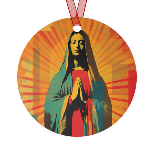 Our Lady of Guadalupe's Radiance - Metal Ornament - Religious Holiday Christmas Ornament and Keepsake - Double sided - Our Lady