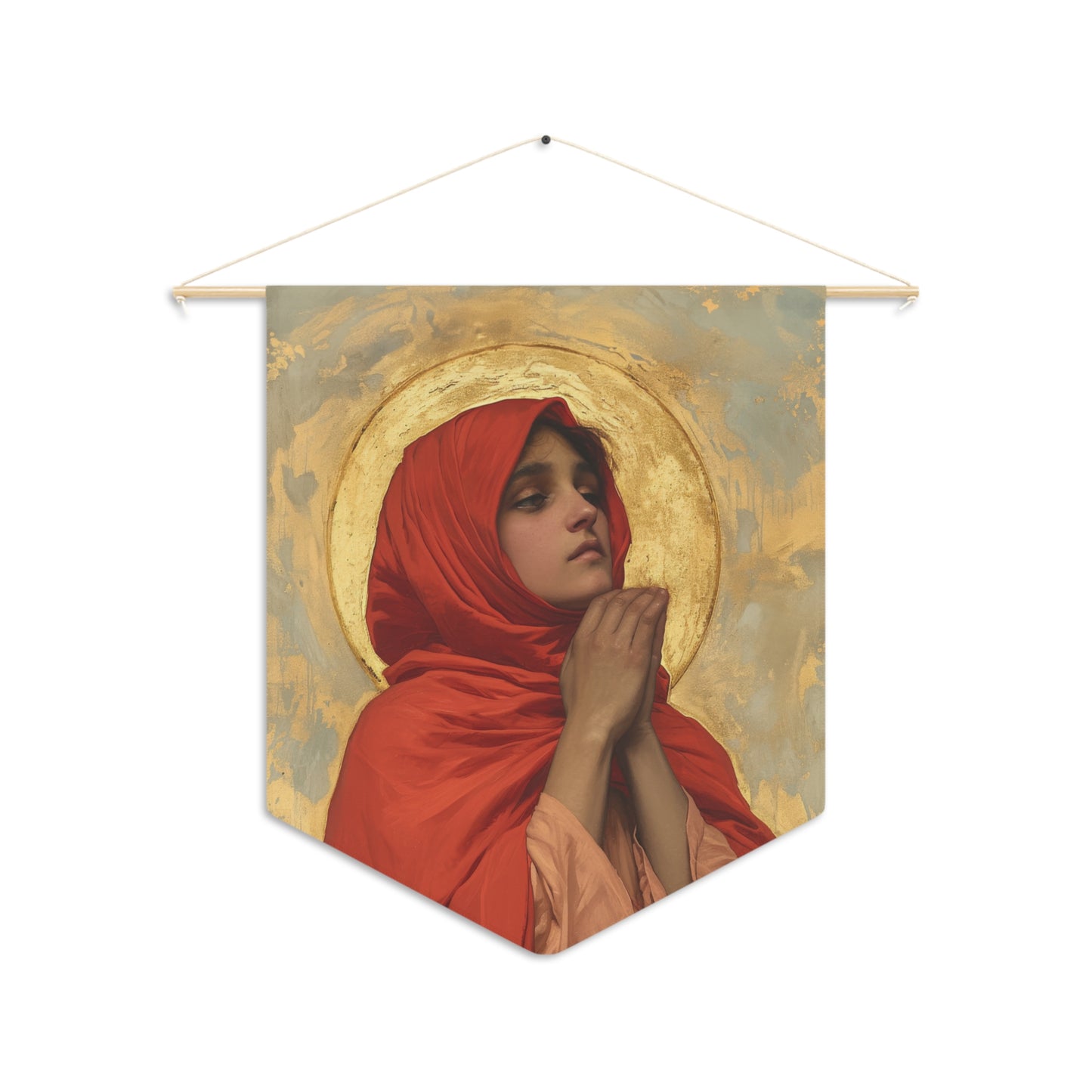 Saint Laura of Cordoba Pennant / Banner / Wall Hanging - Prayer room art - 18" x 21" - Catholic prayer Religious - Large