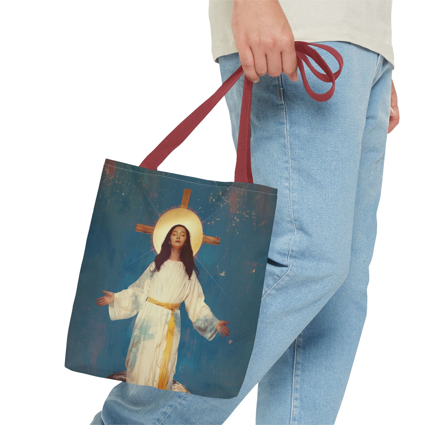 Our Lady of Akita - Mother Mary - Tote Bag - Large Medium Small Faith Art Bag - Re-usable Tote Purse - Double Sided