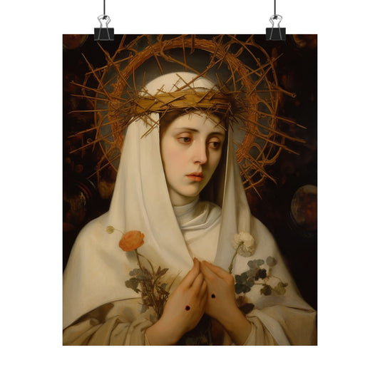 Saint Catherine of Siena - Sanctified Souls Print - Multiple Sizes - Premium Matte Vertical Posters - Catholic Saint Art