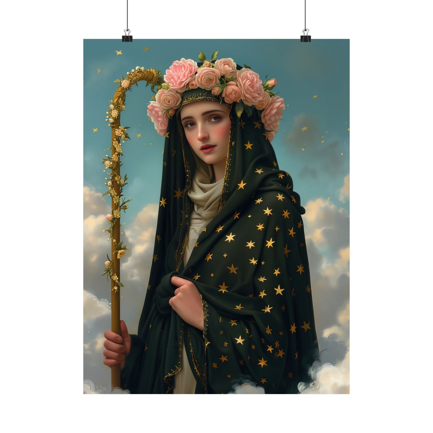 Saint Aldegund / Saint Aldegundis  - Sanctified Souls Print - Multiple Sizes - Premium Matte Vertical Posters
