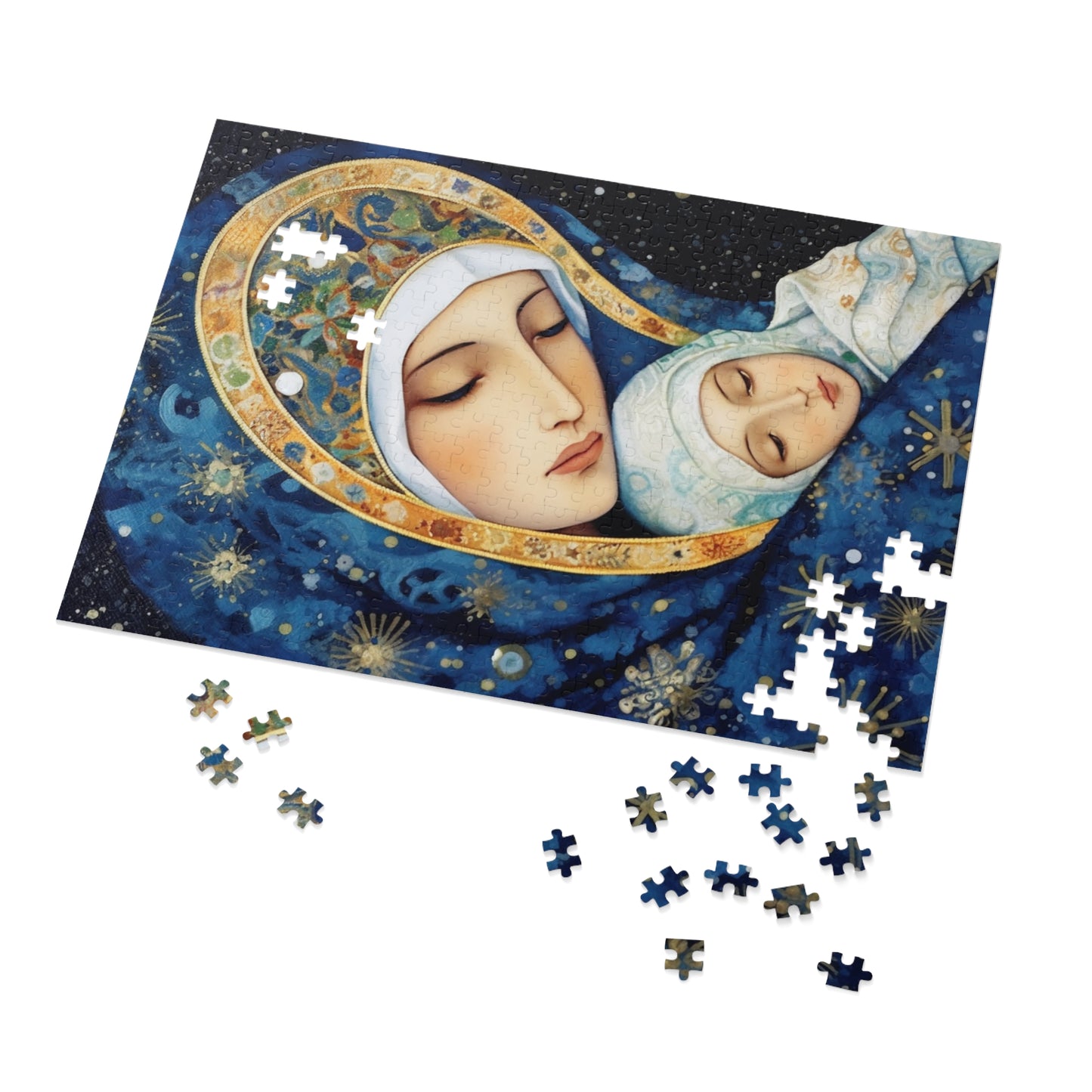 Snowfalls Embrace - Our Lady of the Snows - Puzzle and Keepsake Tin - Jigsaw Puzzle (30, 110, 252, 500,1000-Piece) - Religious Puzzle