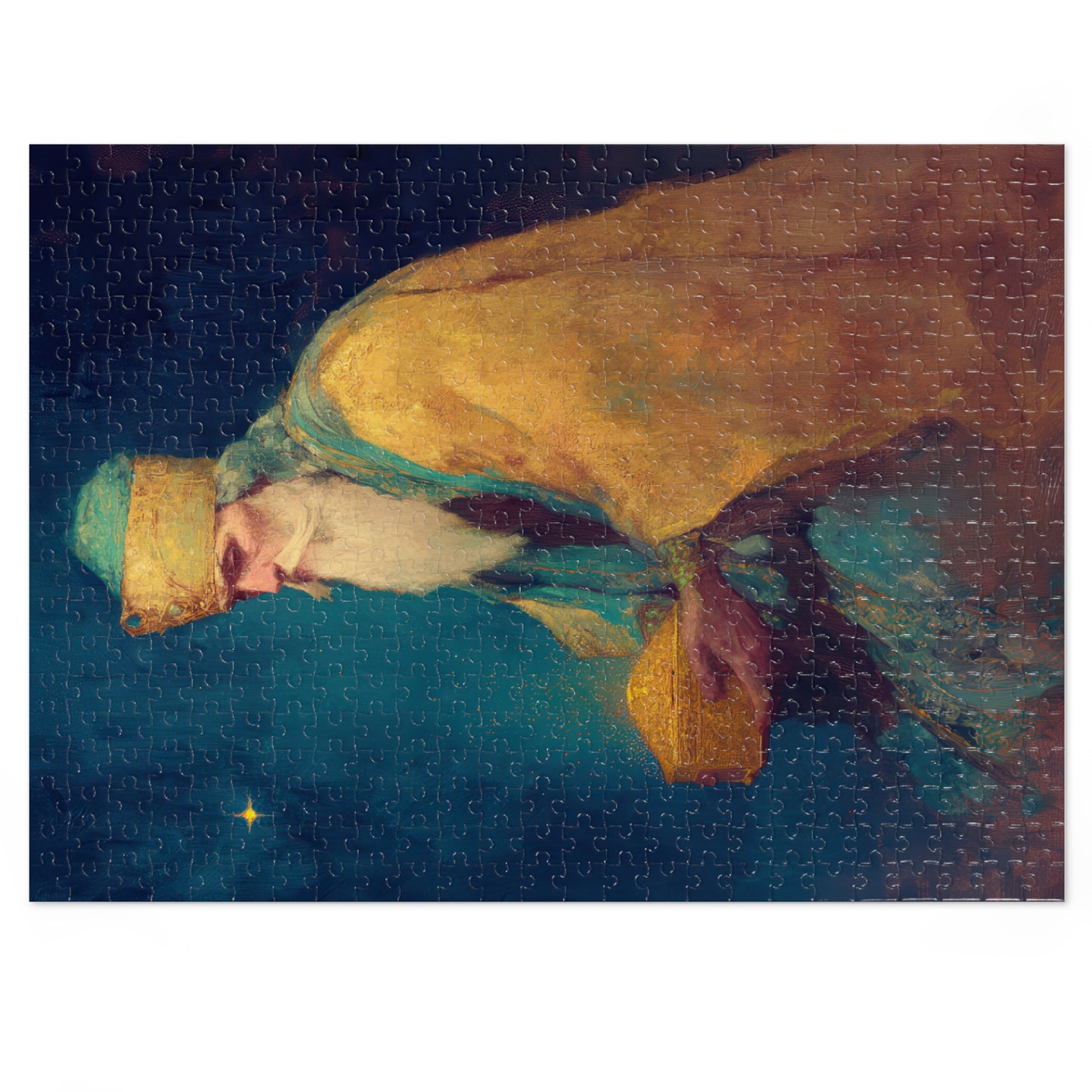 Caspar and the Offering of Worship - 3 Wise Men - Puzzle and Keepsake Tin - Religious Jigsaw Puzzle (30, 110, 252, 500,1000-Piece)