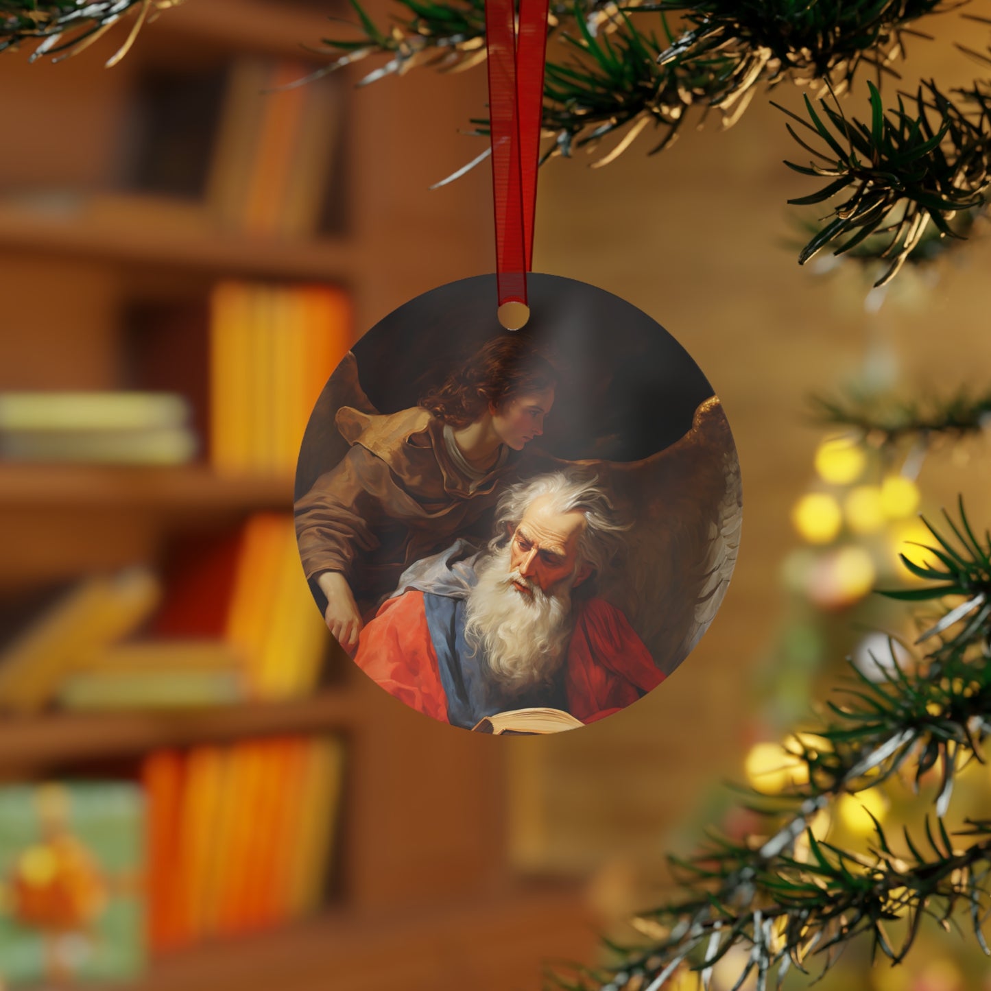 Saint Matthew the Apostle Metal Ornament - Religious Holiday Christmas Ornament and Keepsake - Double sided Keepsake Religious Ornament