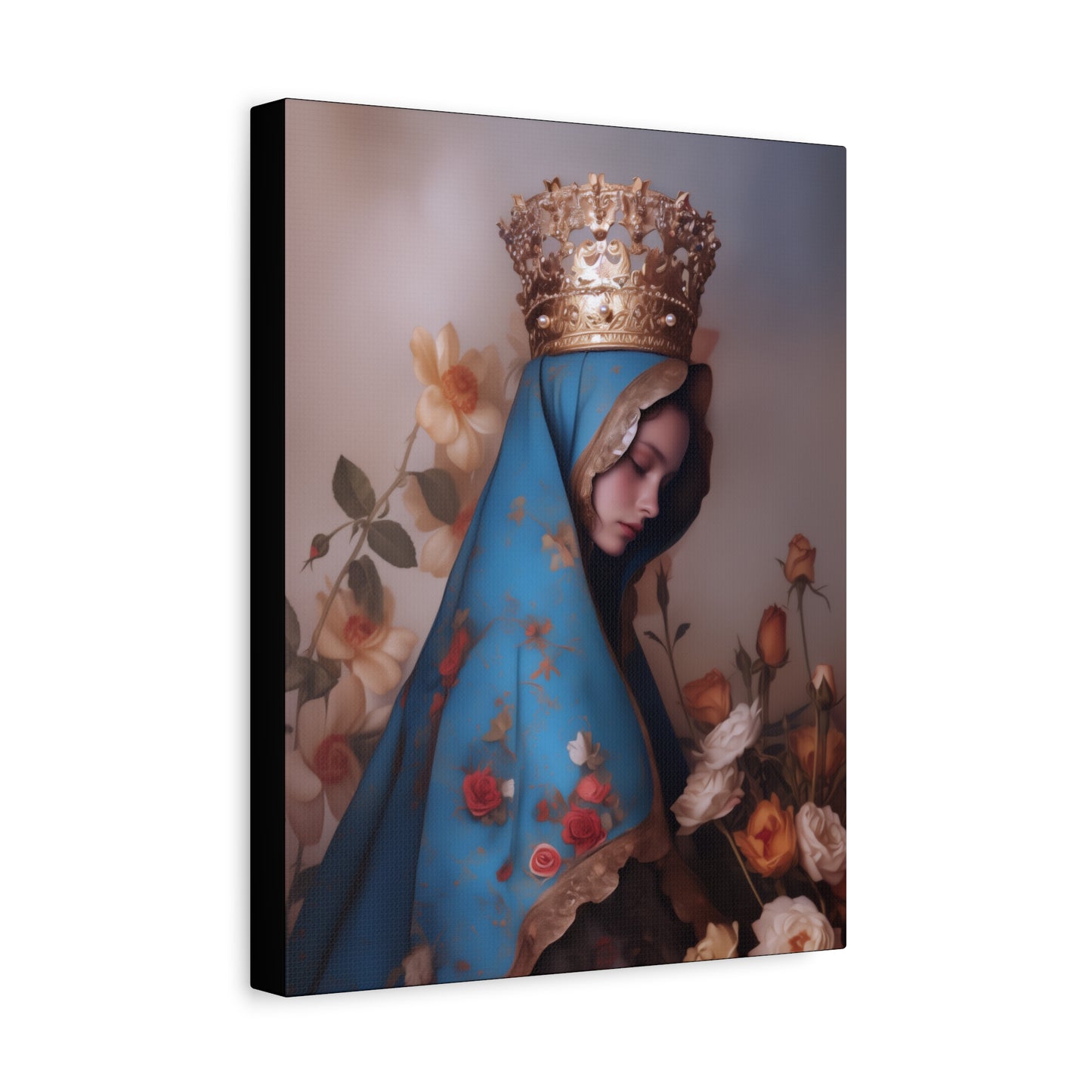 Our Lady of the Roses - Gallery Wrapped Canvas - Print - Religious Art for your Home - Catholic Art