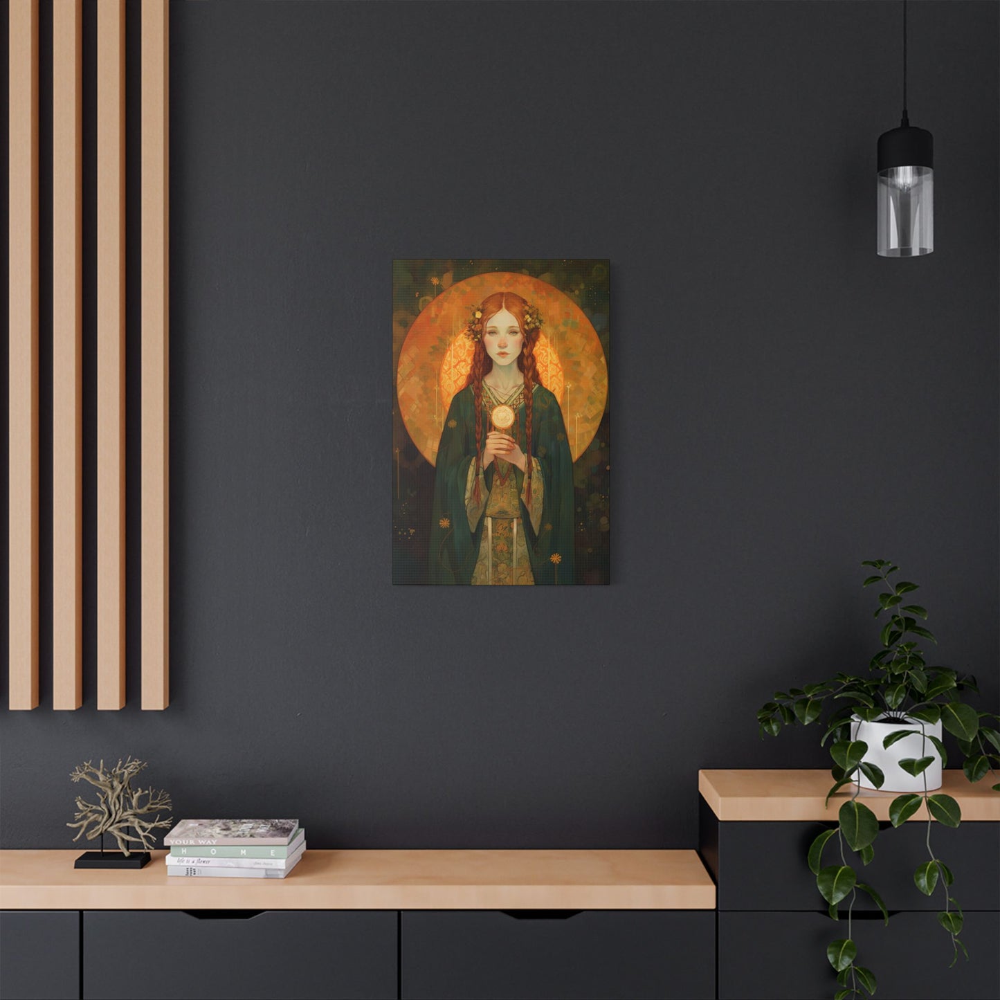 Saint Brigid of Ireland Canvas Print - Multiple Sizes - Catholic Home art - Museum Wrapped Canvas - Sanctified Souls Print