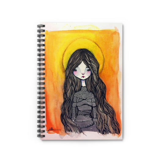 Saint Joan of Arc Lined Journal - Hand-Drawn Catholic Art - Spiral Notebook | Christian Prayer Journal | Religious Journal