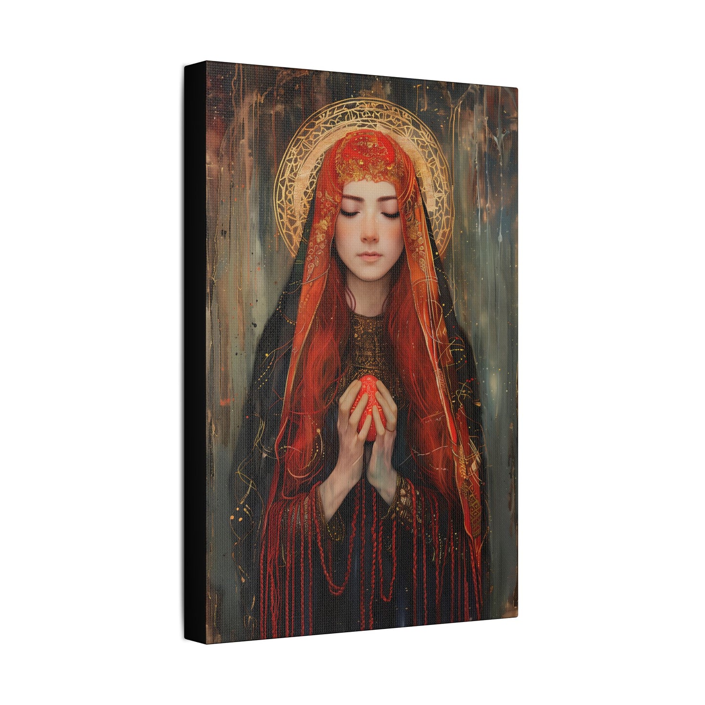 Devotion of Mary Magdalene - Saint Mary Magdalene and the Red Easter Egg - Museum Wrapped Canvas - Print - Religious Art for your Home