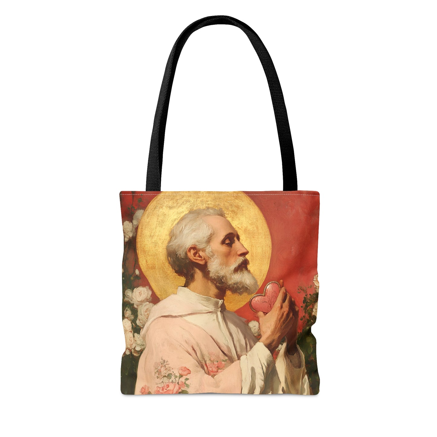 Saint Valentine - Tote Bag - Large Medium Small Faith Art Bag - Bible Study Faith Purse - Double Sided Prayer Tote