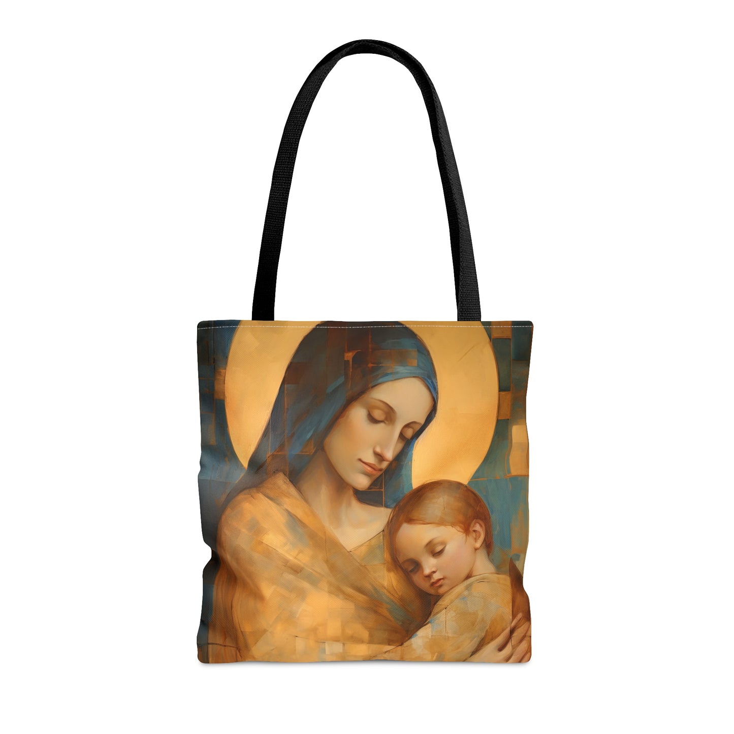 Heavenly Connection - Mary and the Divine Son Tote Bag - Large Medium Small Faith Art Bag - Re usable Tote Purse - Catholic Art Bag