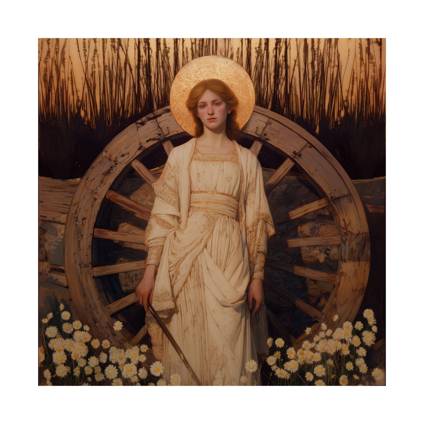 Saint Catherine of Alexandria - Sanctified Souls Print - Multiple Sizes - Premium Posters - Catholic Art - Christian Home Decor Artwork