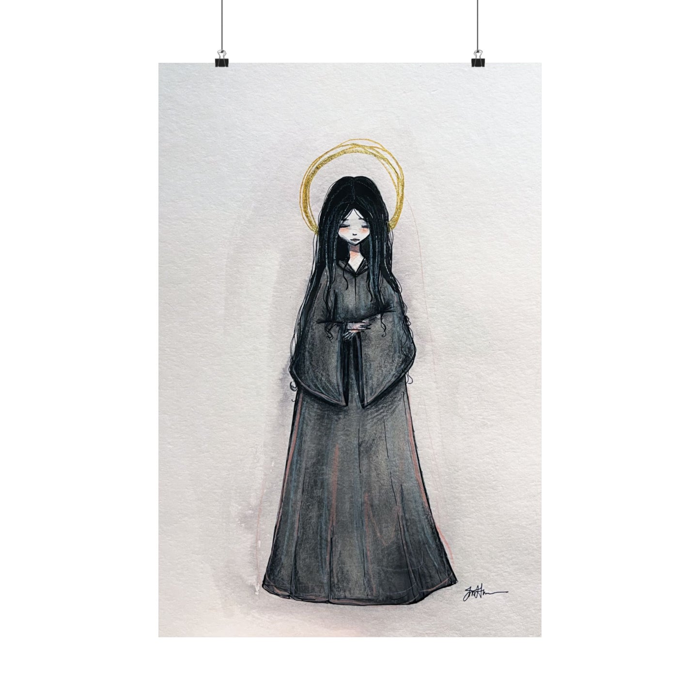 Blessed Mary Magdalen Kiota Hand-Drawn Catholic Art Print | Martyrs of Japan Devotional Wall Art | Sanctified Solocosmo Religious Poster