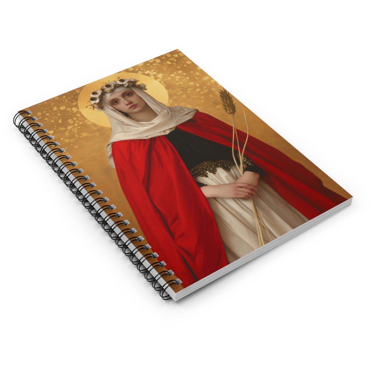 Saint Solange of Bourges Spiral Journal - Sanctified Souls Art - Religious Based Notebook - Spiral Notebook - Prayer Journal