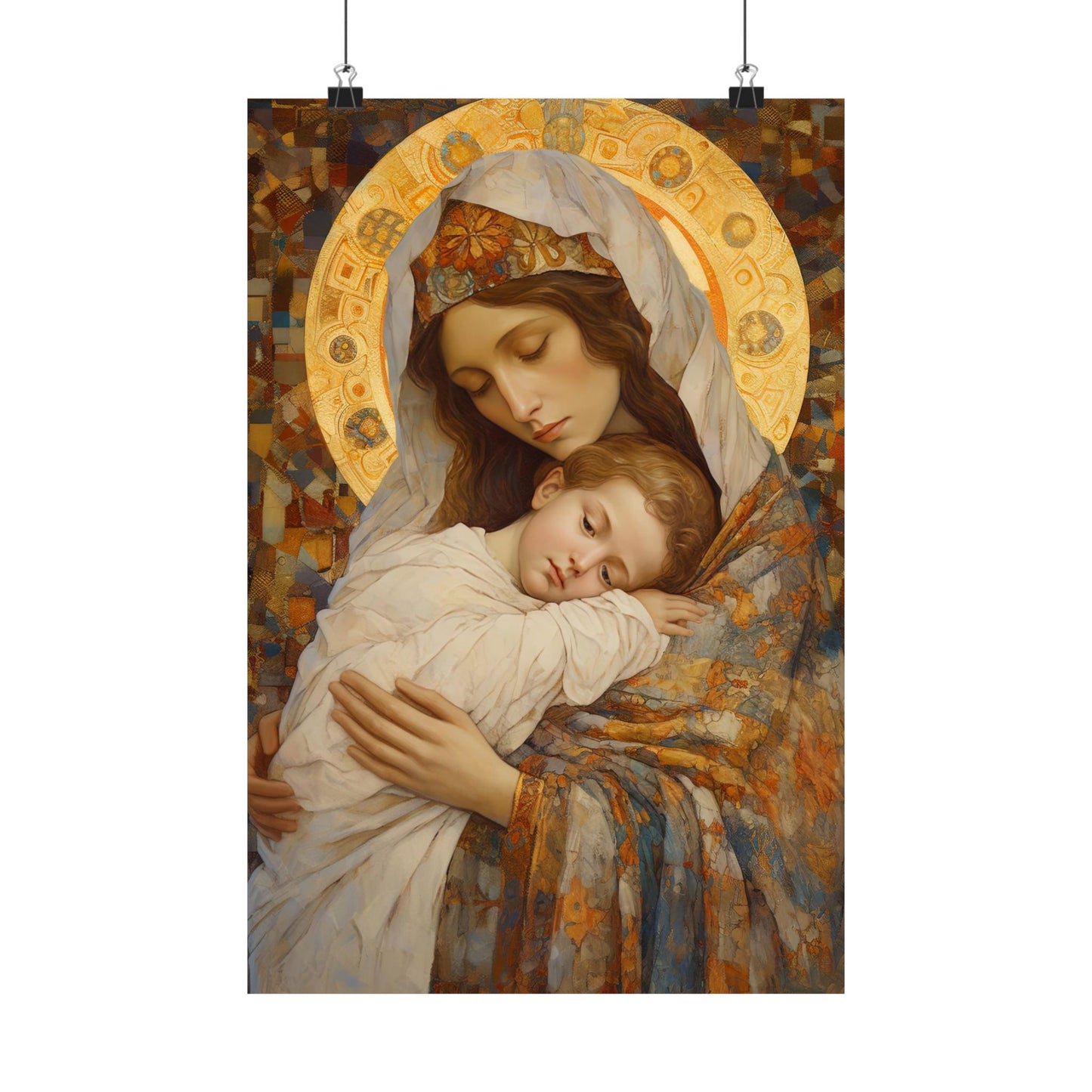Cradle of Grace - Madonna and the Christ Child - Print - Sanctified Souls Print - Multiple Sizes - Premium Matte Vertical Posters