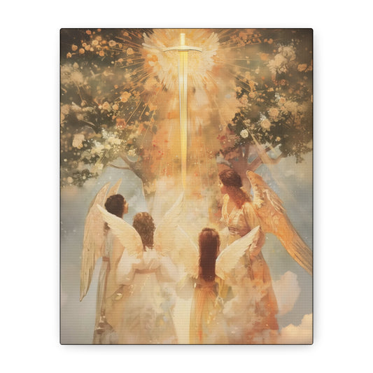 The Watchers of the First Dawn - Guardians of Eden - Gallery Wrapped Canvas - Print - Religious Art for your Home - Catholic Art