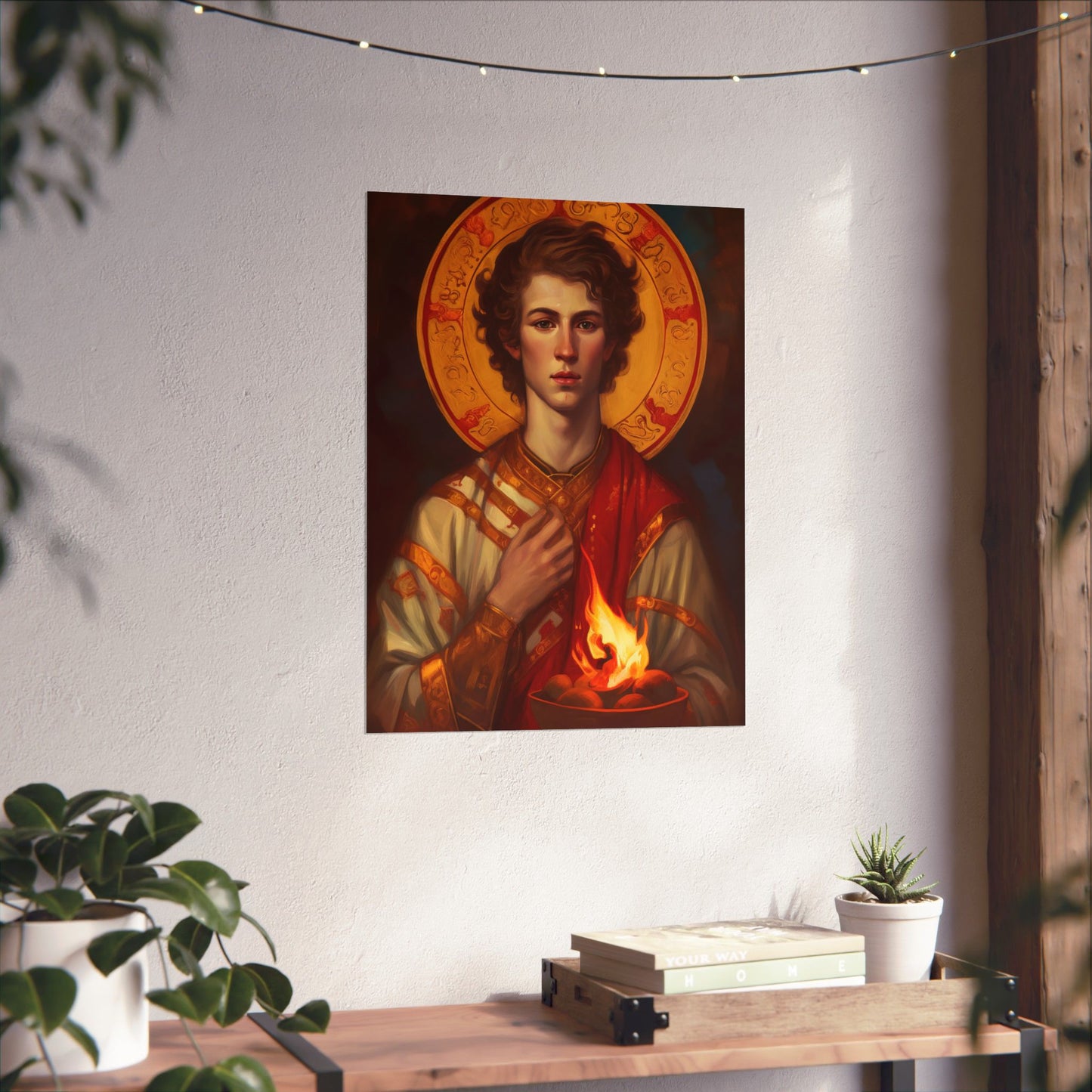 Saint Lawrence Deacon and Martyr  - Sanctified Souls Print - Multiple Sizes - Premium Matte Vertical Posters