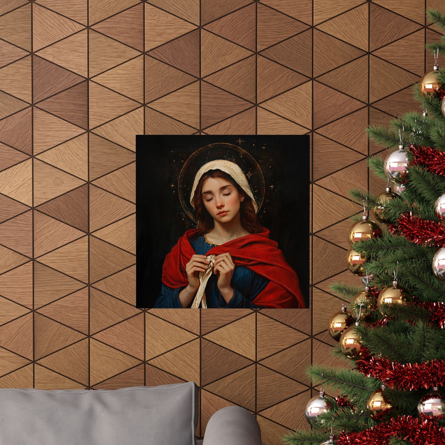 Mary Undoer of Knots - Mother Mary  - Untier of Knots - Marian Art - Sanctified Souls Print - Multiple Sizes - Premium Vertical Posters