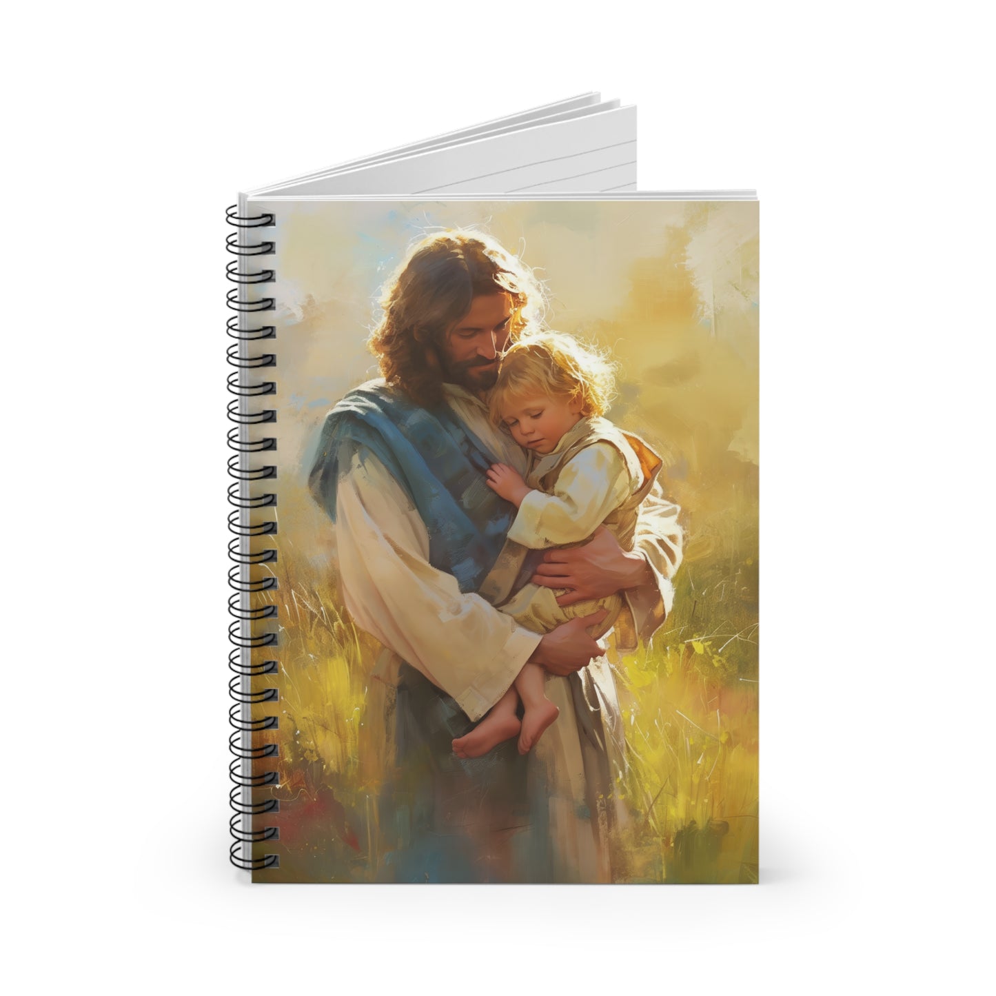 Jesus, Guardian of Innocence - Christ and Child - Sanctified Souls Art - Religious - Spiral Notebook - Ruled Line - Catholic Religious art