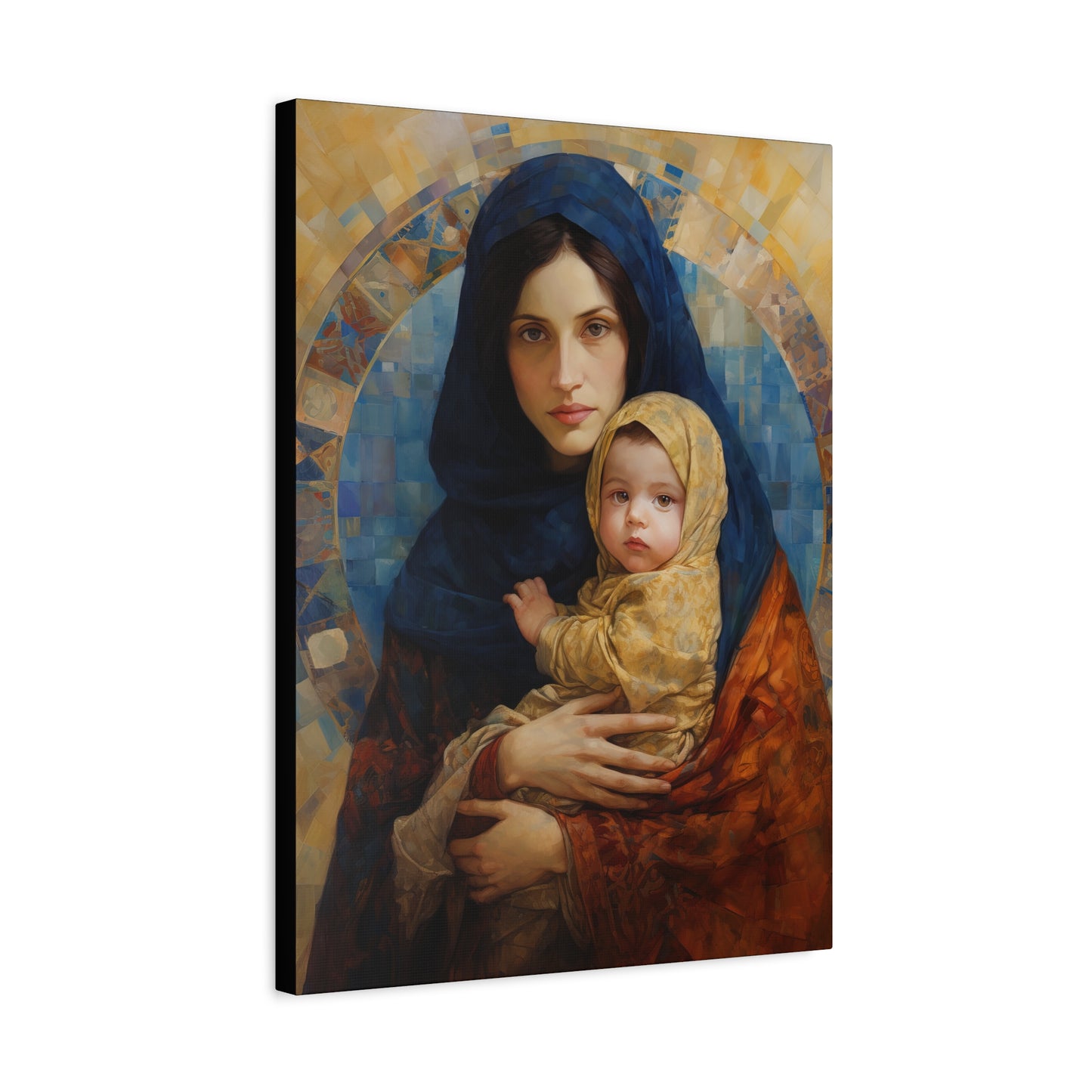 Maternal Seraph - Virgin Mary and Infant Jesus - Museum Wrapped Canvas - Religious Art for your Home - Catholic Art - Mary and Christ Child