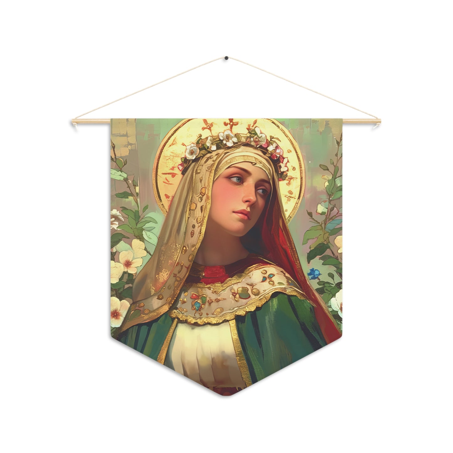 Saint Matilda of Germany Wall Banner / Wall Hanging - Prayer room art - Catholic Home Art - Large Saint Art - 18" x 21"