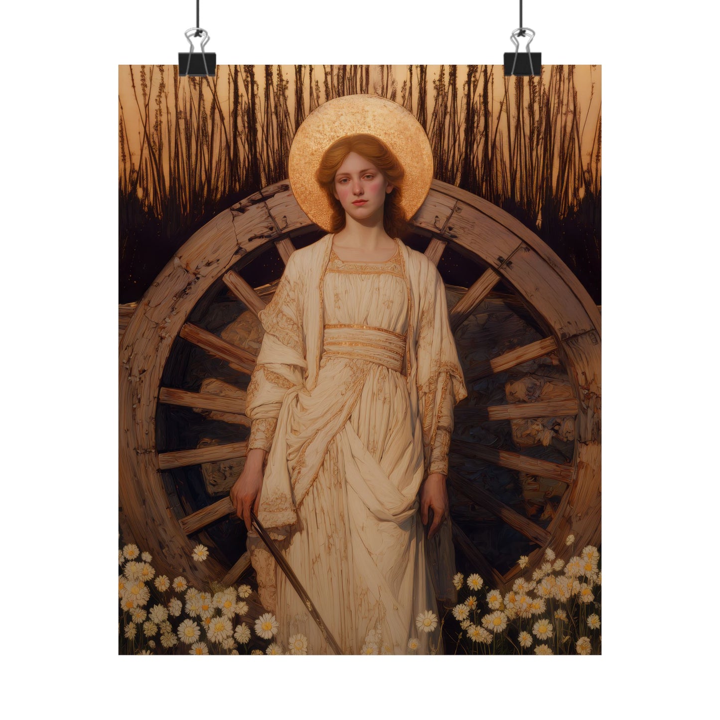 Saint Catherine of Alexandria - Sanctified Souls Print - Multiple Sizes - Premium Posters - Catholic Art - Christian Home Decor Artwork