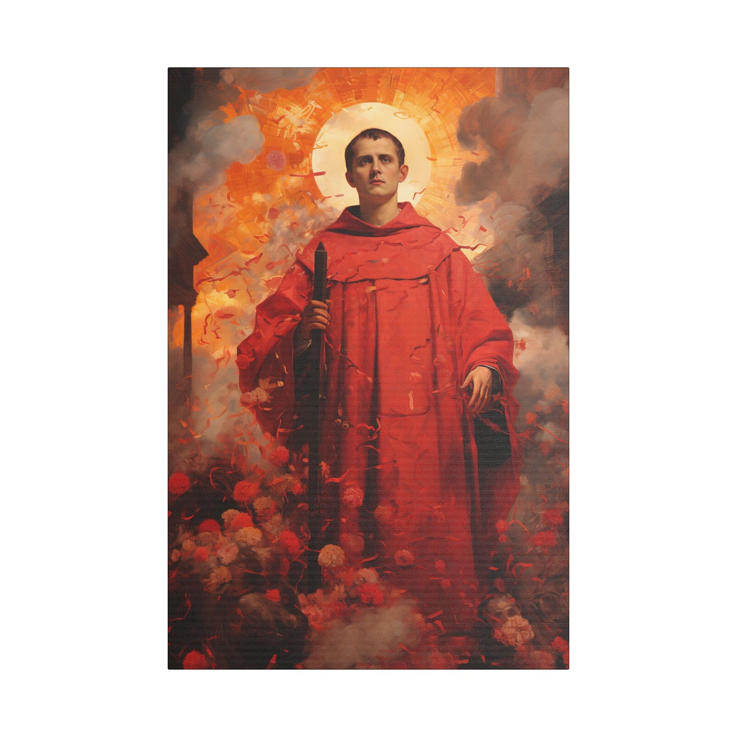 Saint Lawrence Deacon and Martyr Canvas Print - Multiple Sizes - Catholic Home art - Museum Wrapped Canvas - Sanctified Souls Print