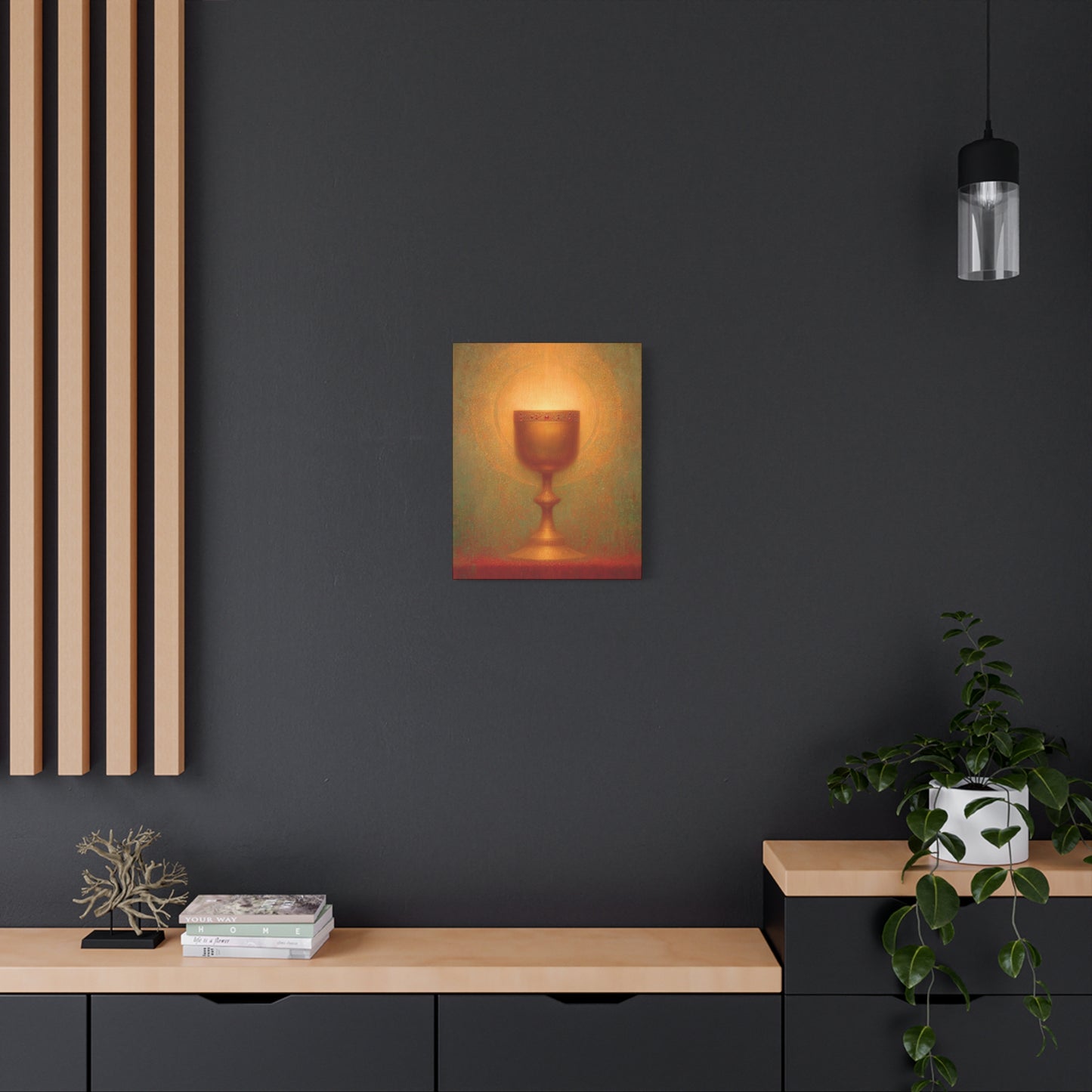 Chalice of the Lamb, Light of the World - The Holy Grail - Gallery Wrapped Canvas - Print - Religious Art for your Home - Catholic Art