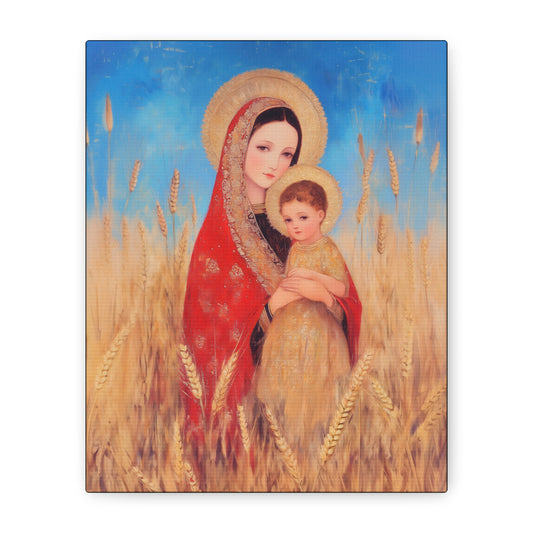 Our Lady of the Harvest  - Multiple Sizes - Catholic Home art - Museum Wrapped Canvas - Sanctified Souls Print