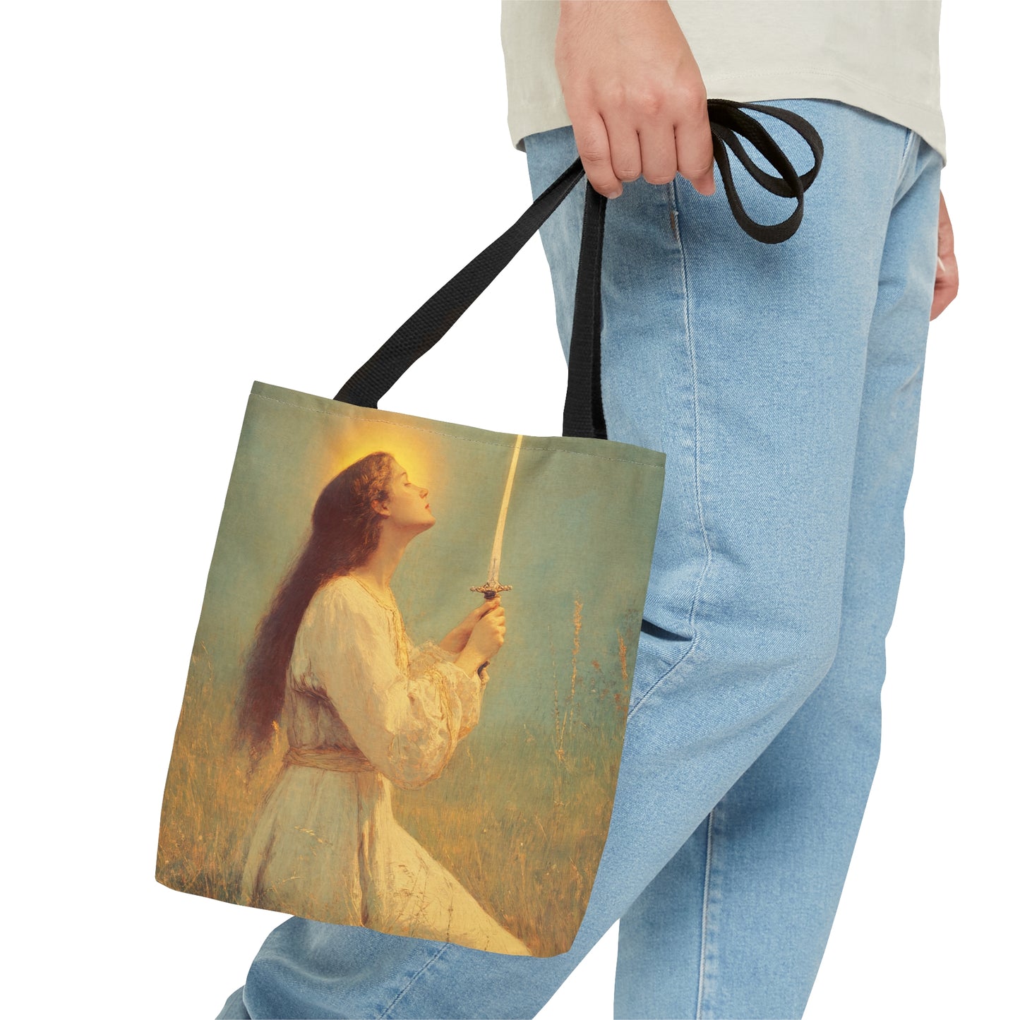Saint Joan of Arc - Tote Bag - Large Medium Small Faith Art Bag - Bible Study Faith Purse - Double Sided