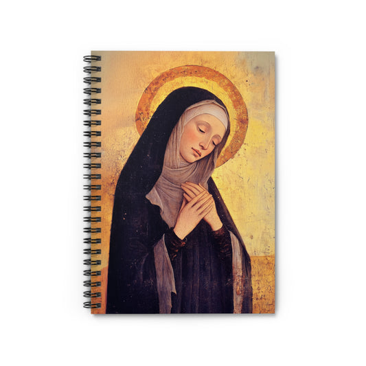 Saint Syncletica of Alexandria - Desert Mother - Journal - Sanctified Souls Art - Religious Based Notebook - Spiral Notebook